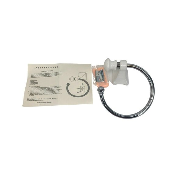 Pottery Barn Americana Towel Ring Chrome Never Installed/Used - Picture 2 of 2